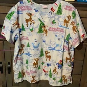 CHRISTMAS SCRUB TOP